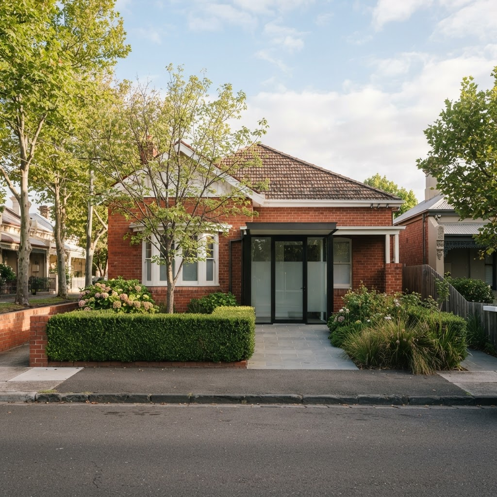 Exterior of a red-brick suburban medical clinic building on a quiet Richmond street